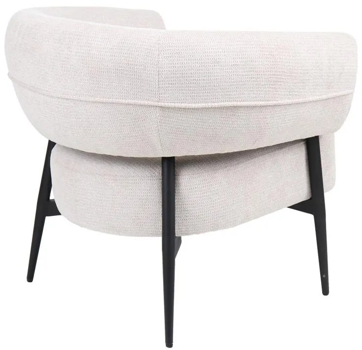 Πολυθρόνα Penfel ύφασμα σε κρεμ απόχρωση με πόδι μαύρο μέταλλο 85x72x73εκ 85x72x73 εκ.