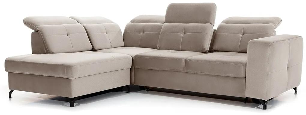 Γωνιακός καναπές Κρεβάτι BELAVIO L, με αποθηκευτικό χώρο, μπέζ 272x107x207cm-Αριστερή γωνία-BOG2334