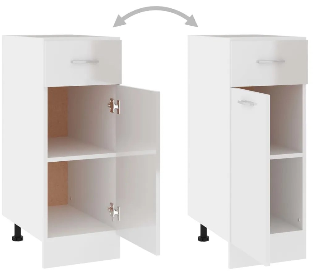vidaXL Ντουλάπι με Συρτάρι Lyon Γυαλιστερό Λευκό 30x46x81,5εκ.
