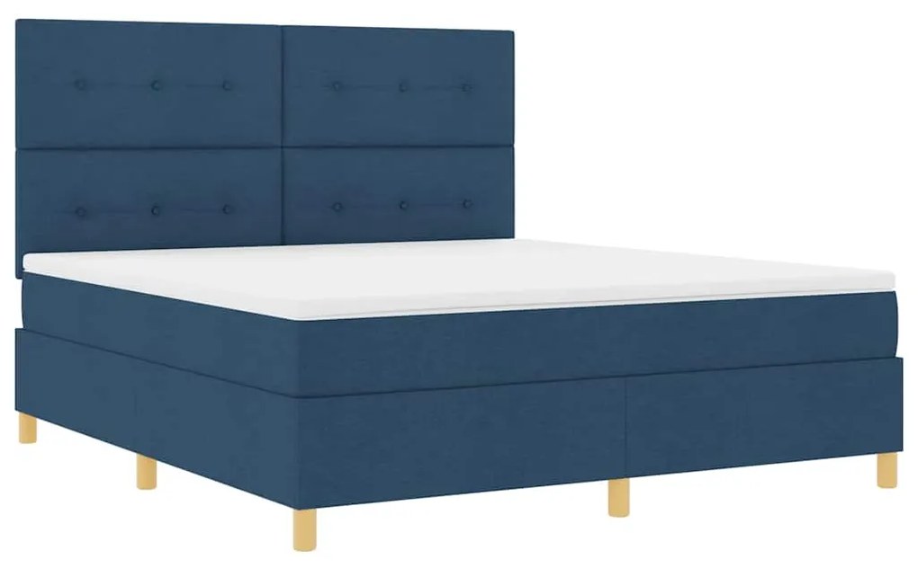 vidaXL Κρεβάτι με ελατήρια με στρώμα Μπλε 180 x 200 cm ύφασμα