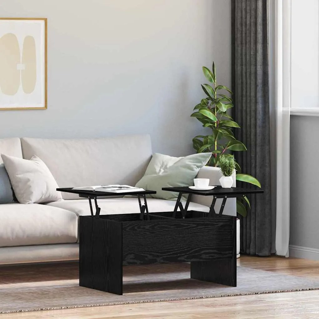 vidaXL Τραπεζάκι σαλονιού Μαύρη δρυς 80 x 50,5 x 42,5 εκ