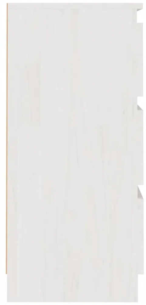 vidaXL Κομοδίνα 2 τεμ. Λευκά 40 x 29,5 x 64 εκ. από Μασίφ Ξύλο Πεύκου