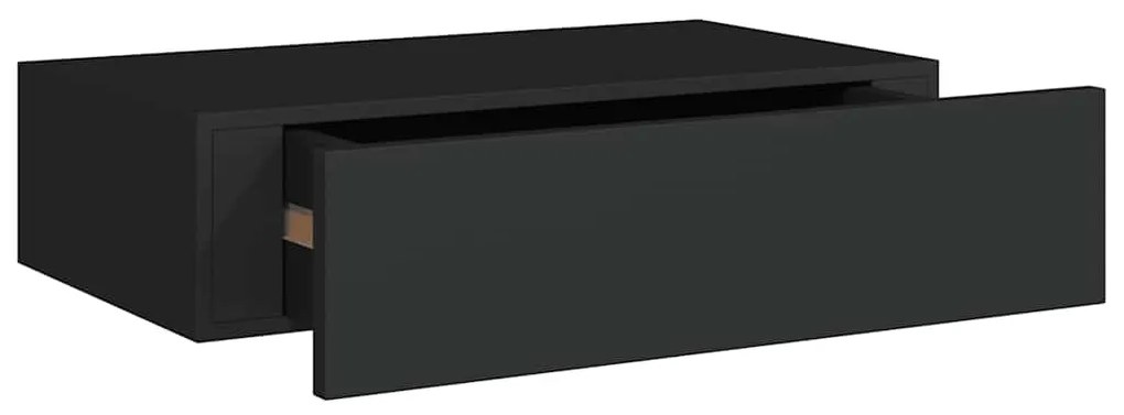 vidaXL Ράφια Τοίχου με Συρτάρια 2 Τεμ. Μαύρα 40 x 23,5 x 10εκ. από MDF