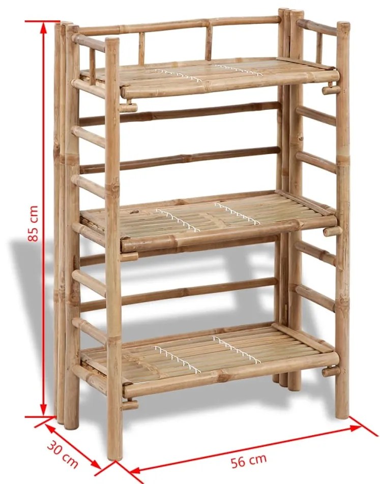 Τριώροφη Μπαμπού Ραφιέρα για Φυτά