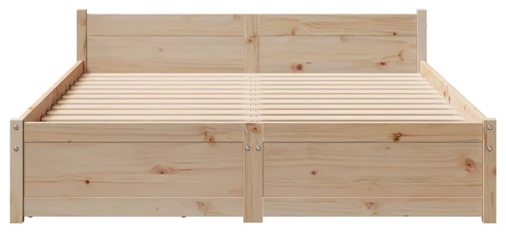 vidaXL Σκελετός Κρεβατιού Χωρίς Στρώμα 140x190 εκ Μασίφ Ξύλο Πεύκου