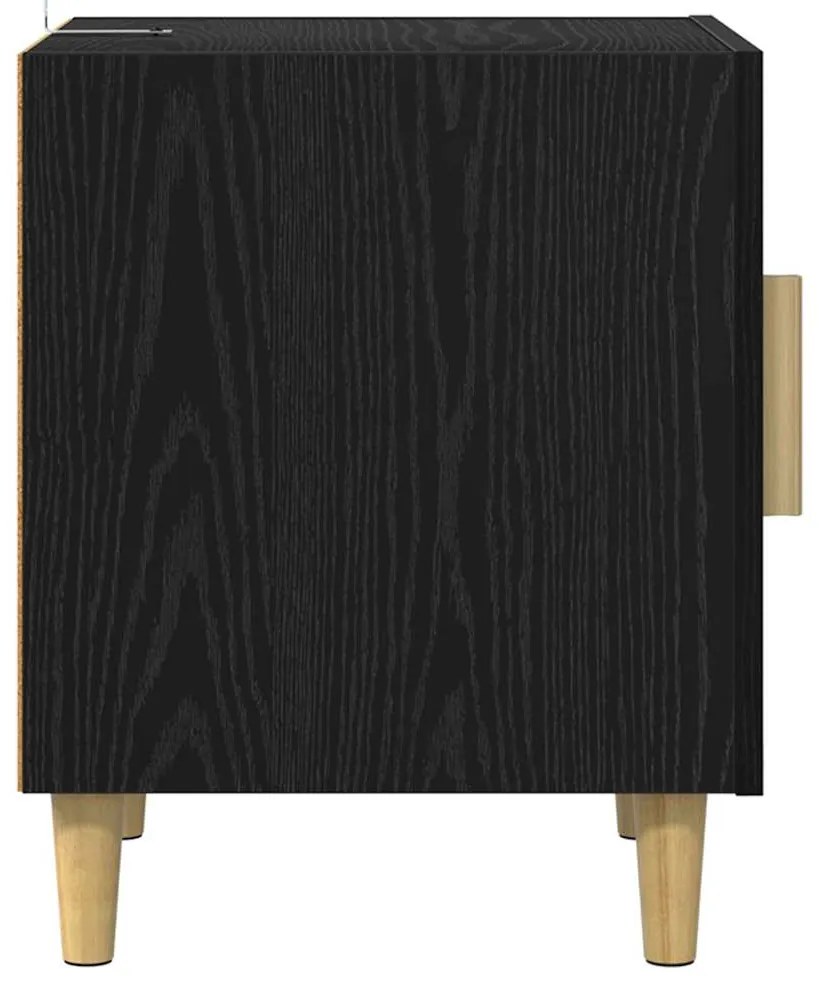 vidaXL Κομοδίνο Μαύρη Οξυά 40 x 40 x 50 cm Επεξεργασμένο ξύλο