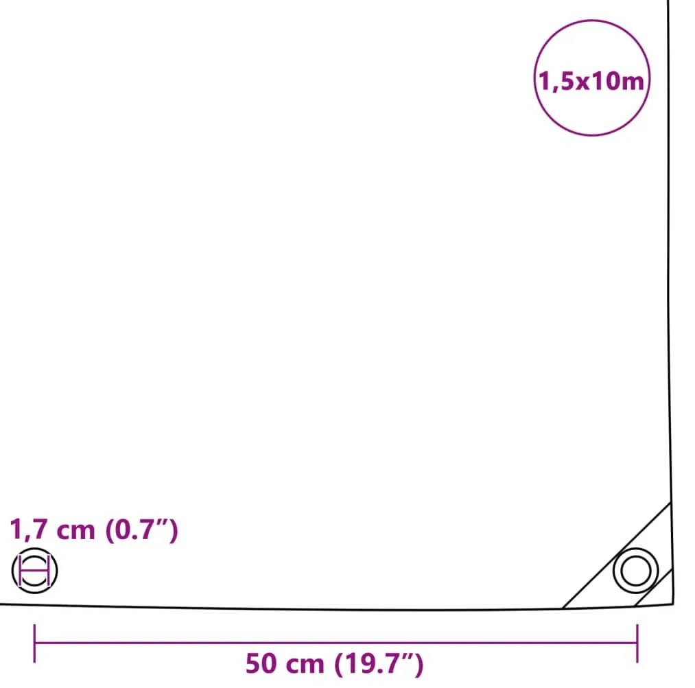 vidaXL Μουσαμάς Μπλε 1,5 x 10 μ. 650 γρ./μ.²