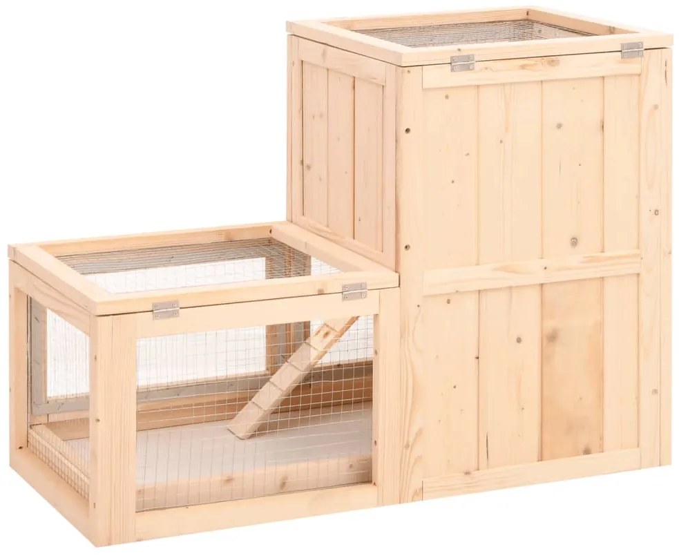 vidaXL Κλουβί Χάμστερ 81 x 40 x 60 εκ. από Μασίφ Ξύλο Ελάτης