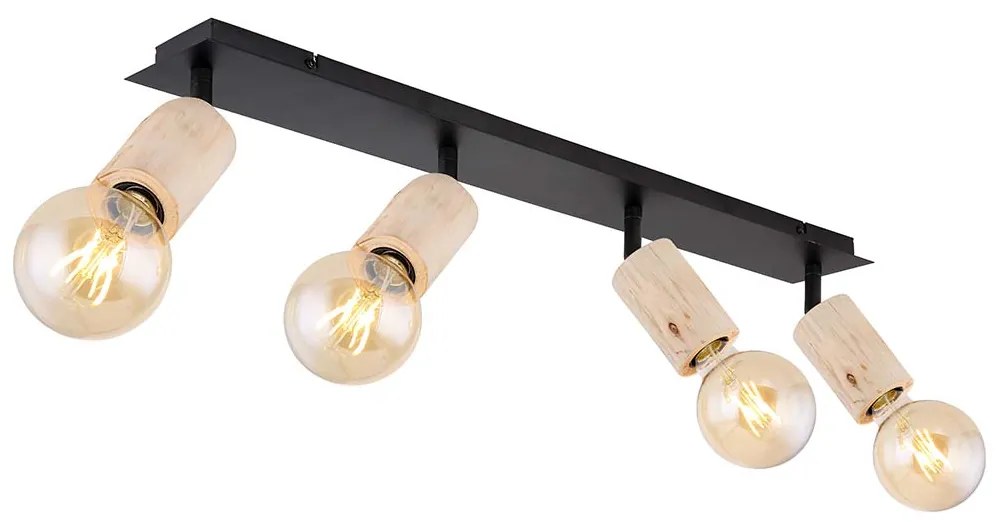 Σποτ Globo Lighting Joseba 54032-4 Μαύρο-Ξύλο