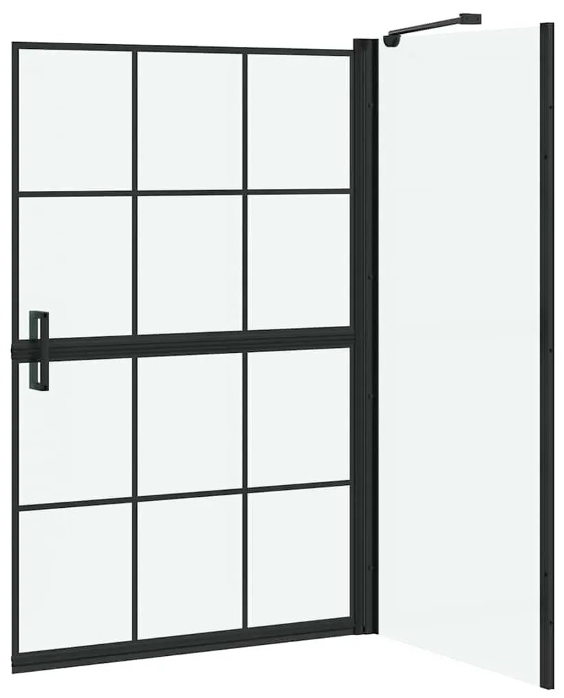 vidaXL Οθόνη ντους μπάνιου Μαύρο και Διαφανές 116 x 68 x 128 εκ.