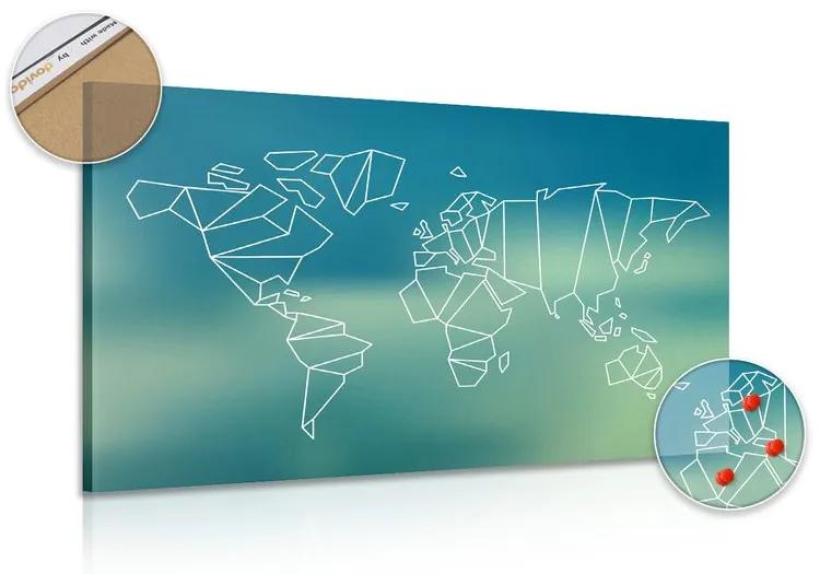 Εικόνα σε έναν τυποποιημένο παγκόσμιο χάρτη από φελλό - 90x60  transparent