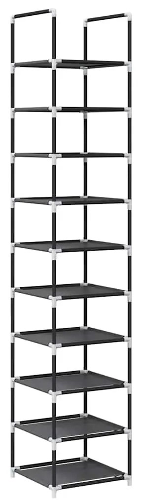Ράφι παπουτσιών 10 επιπέδων μαύρο 33x33x174 cm - Μαύρο