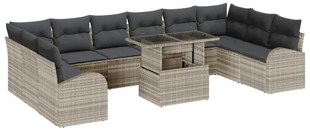 vidaXL Σετ Καναπέ Κήπου 11 pcs Ανοιχτό γκρι 100 x 55 x 73 εκ