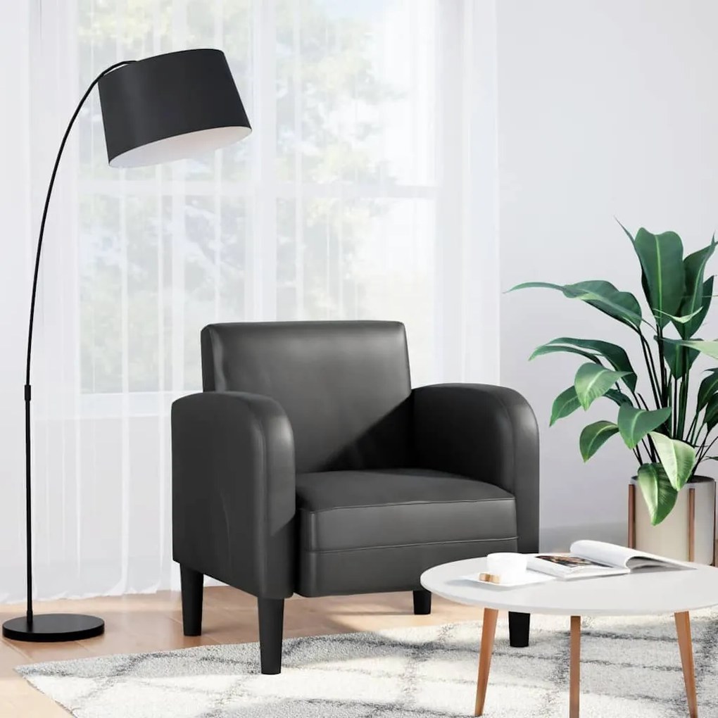vidaXL Καναπές-καρέκλα με μπράτσα Μαύρο 54 cm Faux Leather