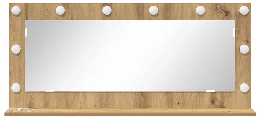 vidaXL Καθρέφτης τουαλέτας Ορθογώνιος Artisan Oak 100 x 45 x 18 εκ.