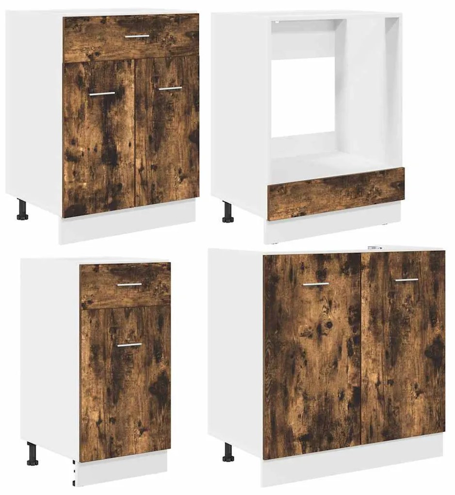 vidaXL Σετ ντουλαπιών κουζίνας 8 pcs Καπνιστή δρυς 240 x 46 x 81.5 εκ.