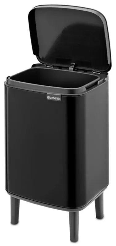 Κάδος Brabantia Bo Small Hi 1006645, 7 L, Αυξημένος, Ομαλό και αθόρυβο άνοιγμα, Αντιολισθητική βάση, Μαύρο