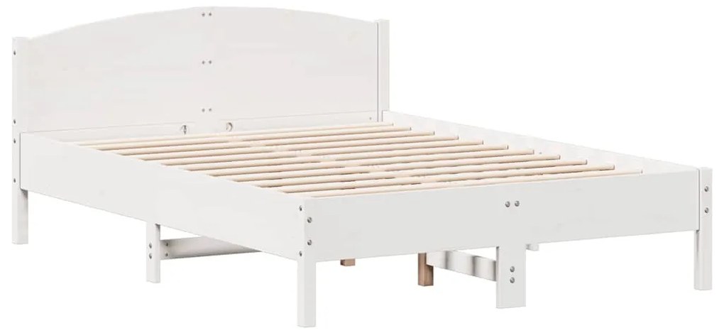 vidaXL Σκελετός Κρεβ. Χωρίς Στρώμα Λευκό 120x200 εκ Μασίφ Πεύκο