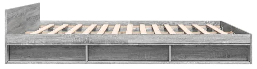 vidaXL Πλαίσιο Κρεβατιού με συρτάρια Γκρι sonoma 200x200εκ. Επεξ. Ξύλο