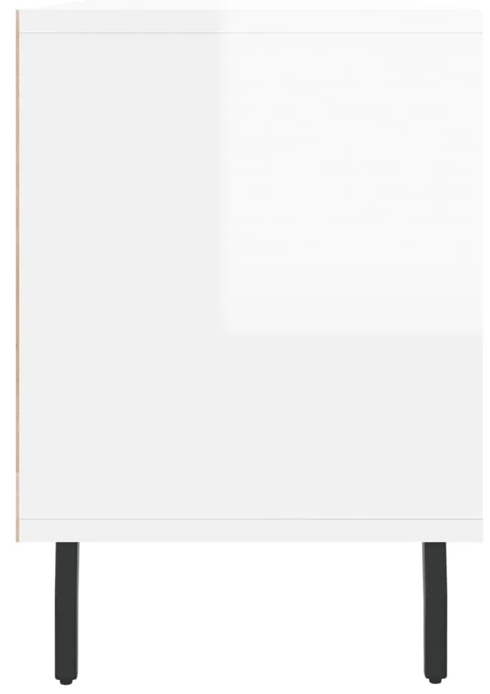 vidaXL Έπιπλο Τηλεόρασης Γυαλ. Λευκό 150x30x44,5 εκ Επεξεργασμένο Ξύλο