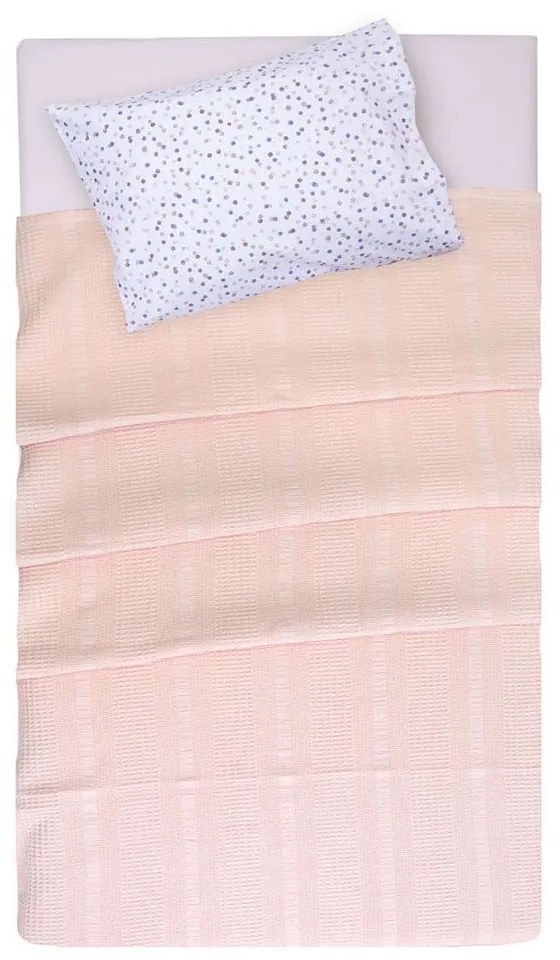Κουβέρτα Βρεφική Αλέξα Πικέ Pink Blush Viopros Κούνιας 120x160cm 100% Cotton