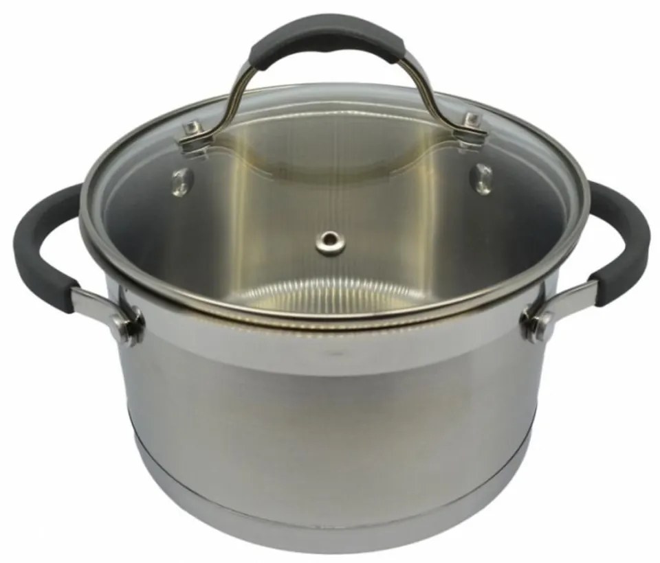 Κατσαρόλα Με Γυάλινο Καπάκι Κ7800-18 Φ18cm-2,6Lt Inox Ankor 18 cm Stainless Steel