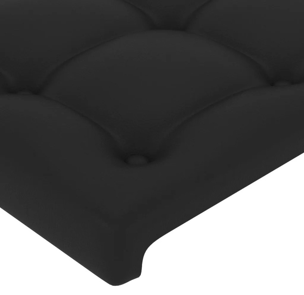 Πλαίσιο Κρεβατιού με Κεφαλάρι Μαύρο 140x200 εκ. Συνθετικό Δέρμα - Μαύρο