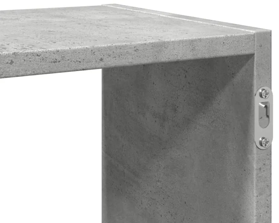 Ραφιέρα Τοίχου Γκρι Σκυροδέματος 100x25x50 εκ. από Επεξ. Ξύλο - Γκρι
