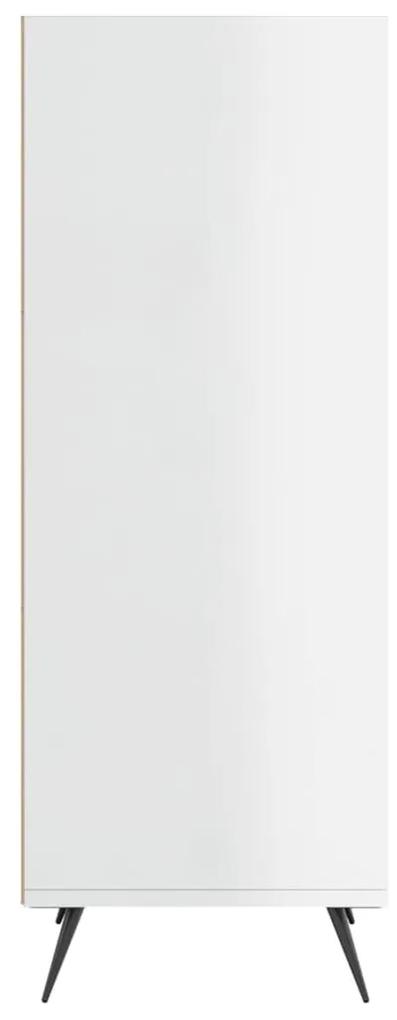 vidaXL Ραφιέρα Γυαλιστερή Λευκή 34,5 x 32,5 x 90 εκ. από Επεξεργ. Ξύλο