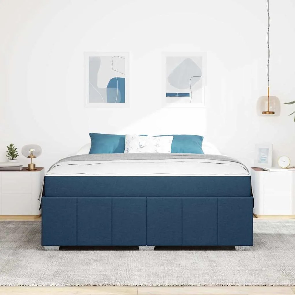 vidaXL Σκελετός Κρεβατιού Μπλε 180 x 200 cm ύφασμα