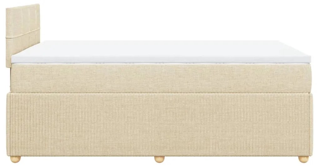 ΚΡΕΒΑΤΙ BOXSPRING ΜΕ ΣΤΡΩΜΑ ΚΡΕΜ 120X190 ΕΚ. ΥΦΑΣΜΑΤΙΝΟ 3289700