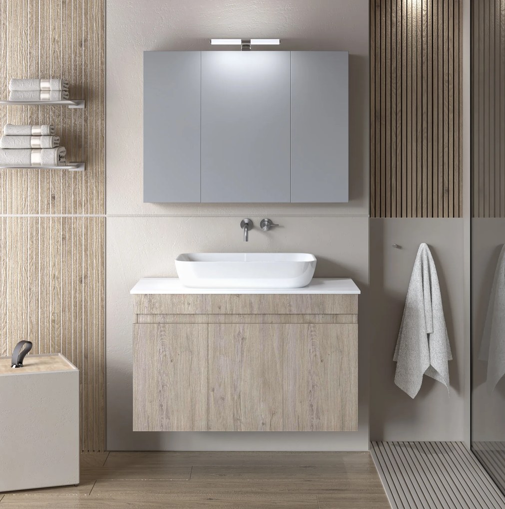 ΣΕΤ ΕΠΙΠΛΟΥ OMEGA TOP 90cm χρ.BEIGE OAK 9SOMT090BO 9SOMT090BO