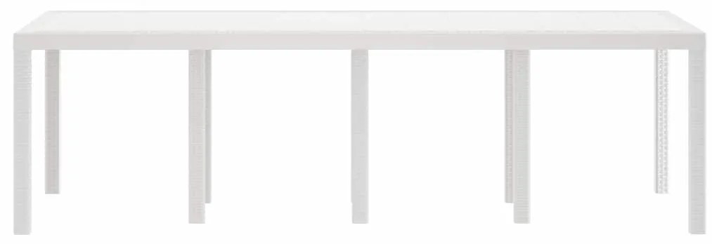 vidaXL Τραπέζι Κήπου Λευκό 250 x 100 x 73 εκ συνθετικό ρατάν