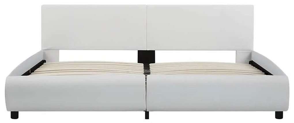 vidaXL Πλαίσιο Κρεβατιού με LED Λευκό 180x200 εκ. από Συνθετικό Δέρμα