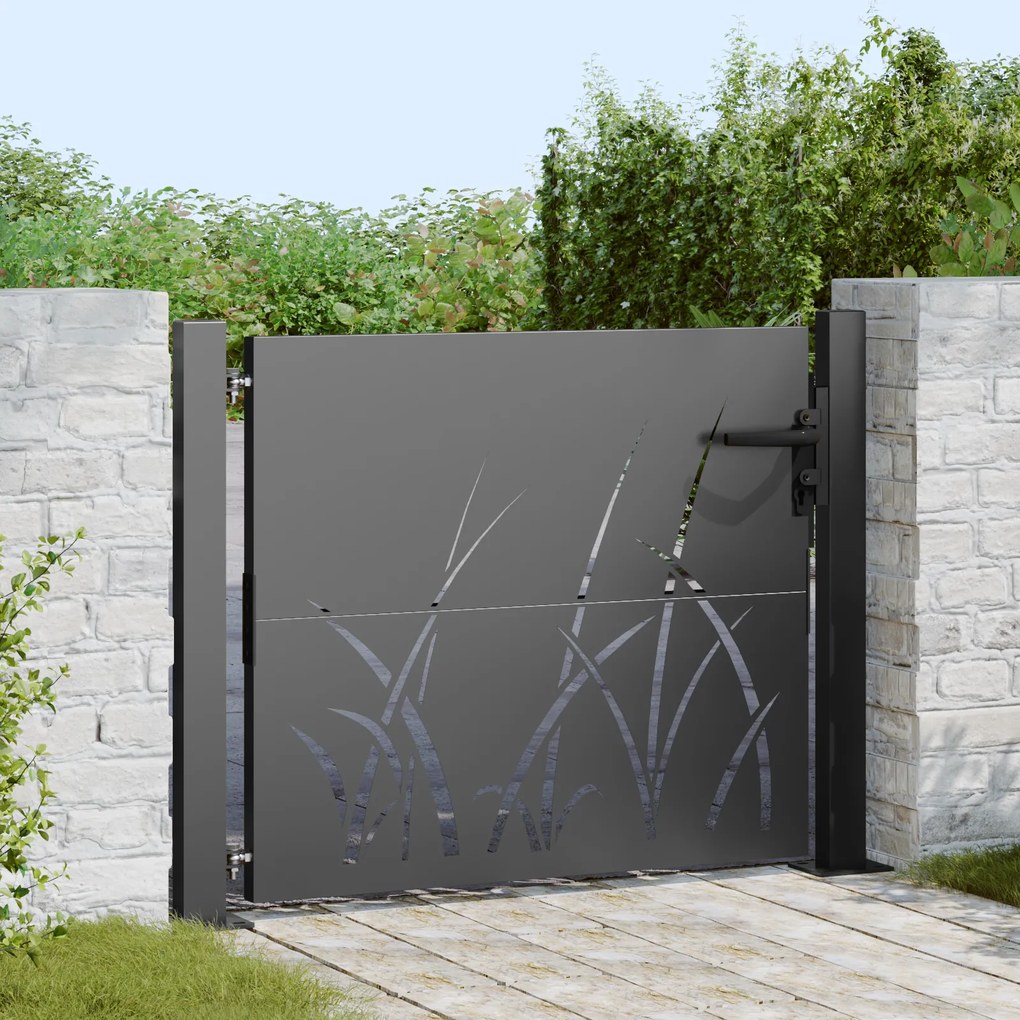 vidaXL Πύλη Κήπου, Πύλη Κήπου 105x75 εκ. Από χάλυβα Corten με σχέδιο γρασιδιού
