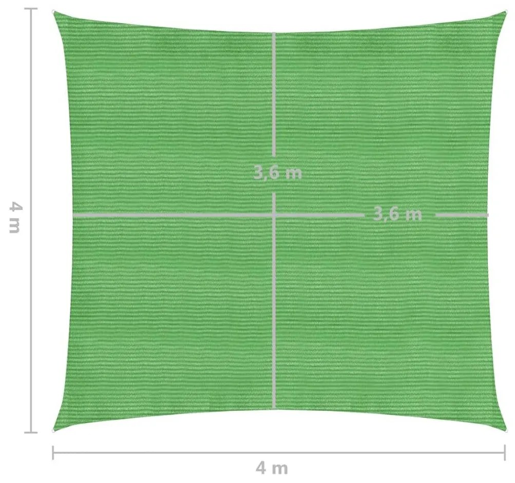 Πανί Σκίασης Ανοιχτό Πράσινο 4 x 4 μ. από HDPE 160 γρ./μ² - Πράσινο