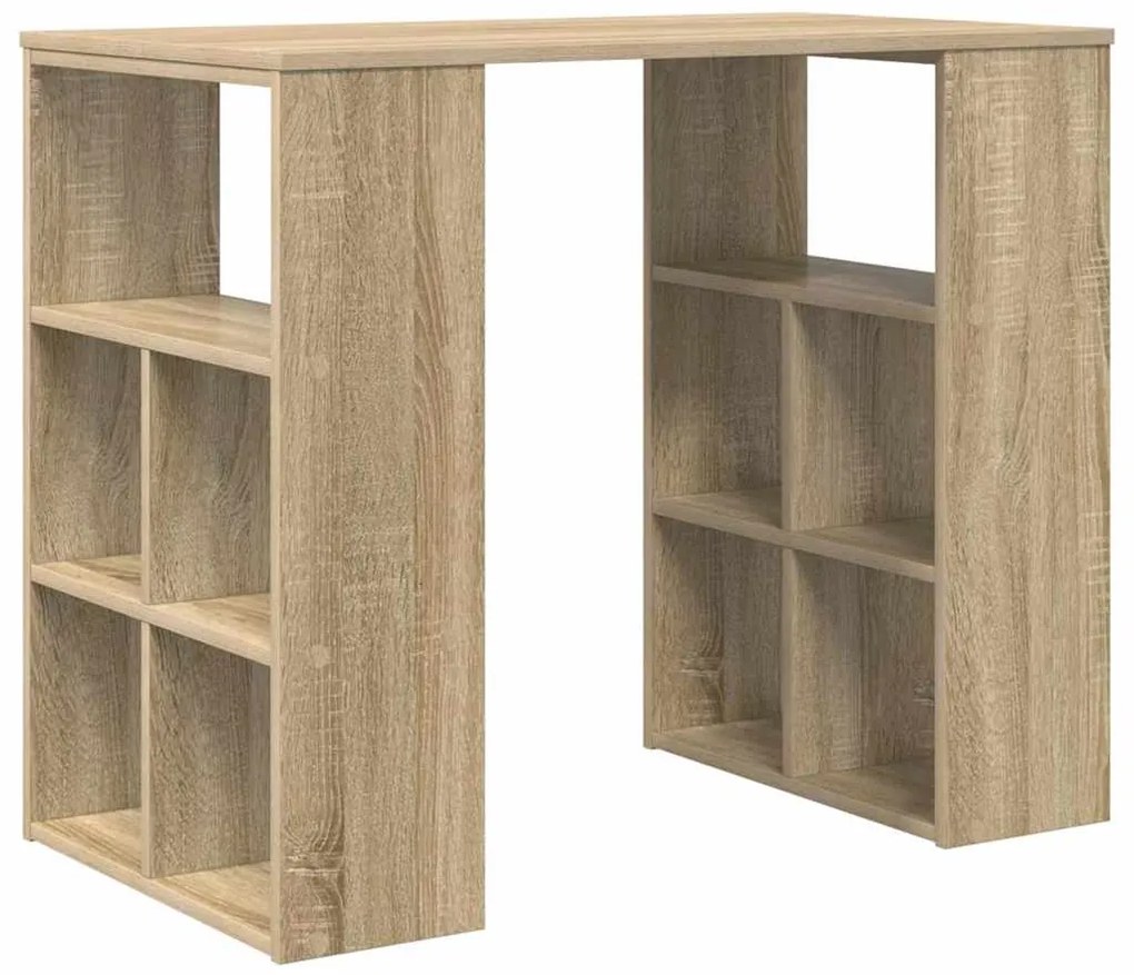 vidaXL Γραφείο με ράφι Sonoma Δρυς 90 x 50 x 75 εκ. Επεξεργασμένο ξύλο