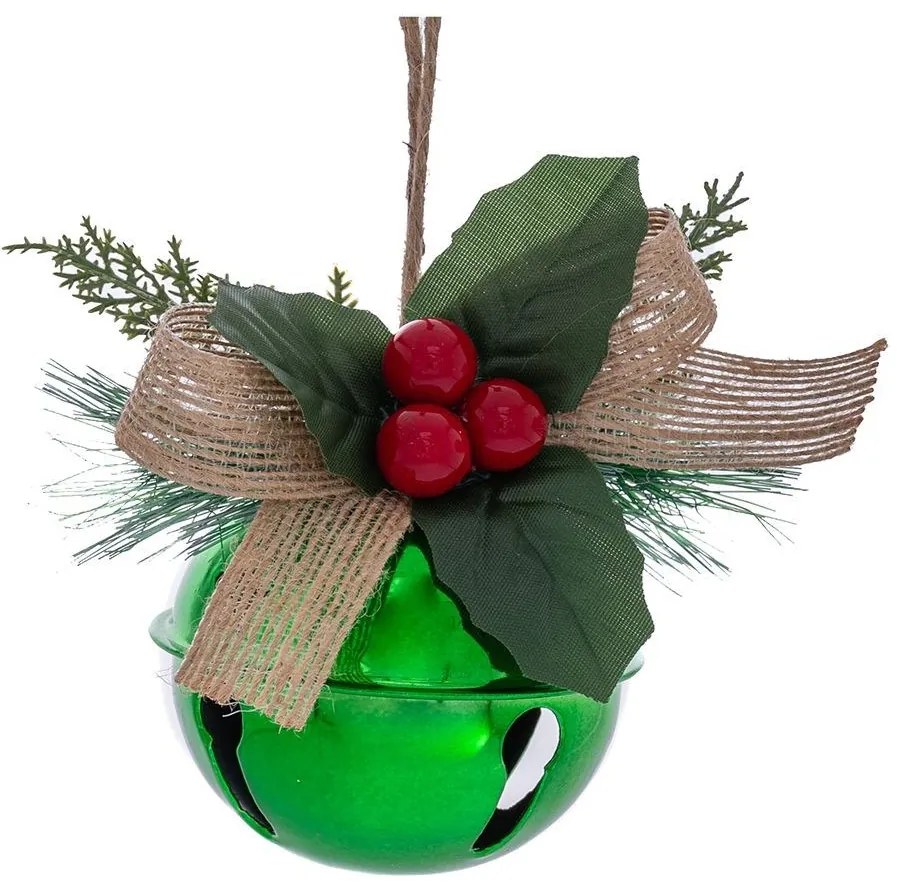 Χριστουγεννιάτικο Στολίδι Καμπάνα 86421 8cm Green