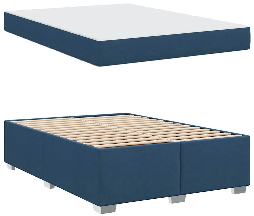 vidaXL Σκελετός Κρεβατιού Άλλο Μπλε 140 x 200 cm ύφασμα