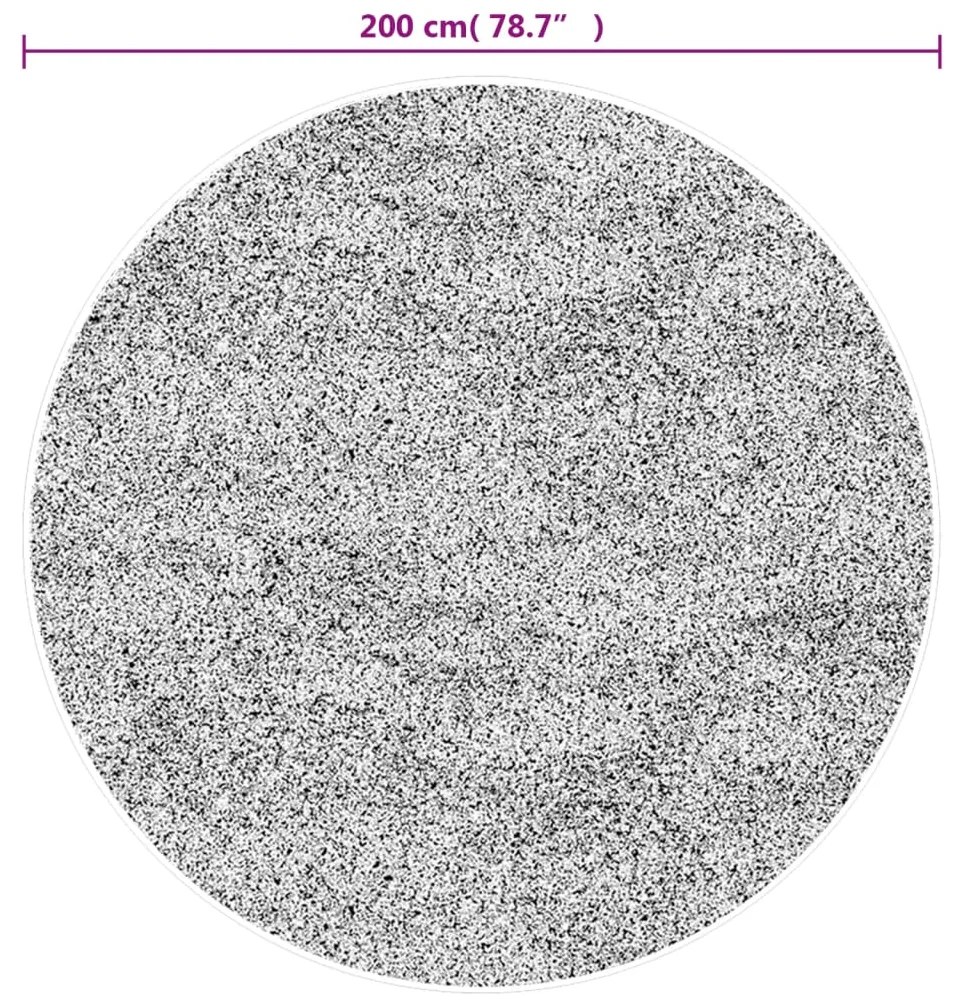 vidaXL Χαλί Πλενόμενο Αντιολισθητικό Ανθρακί Ø 200 εκ.