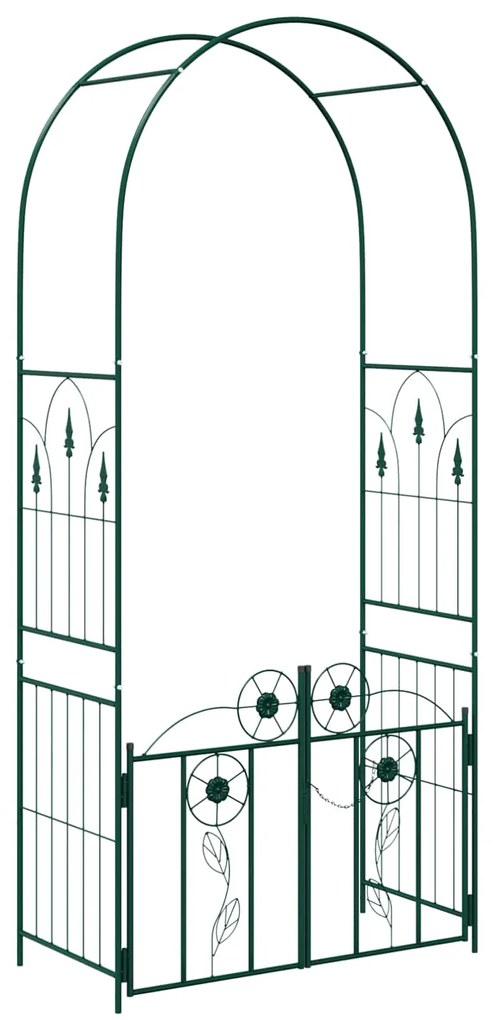 vidaXL Κήπος Αψίδα με κλειδαριά Πράσινο 102 x 50 x 218 εκ.