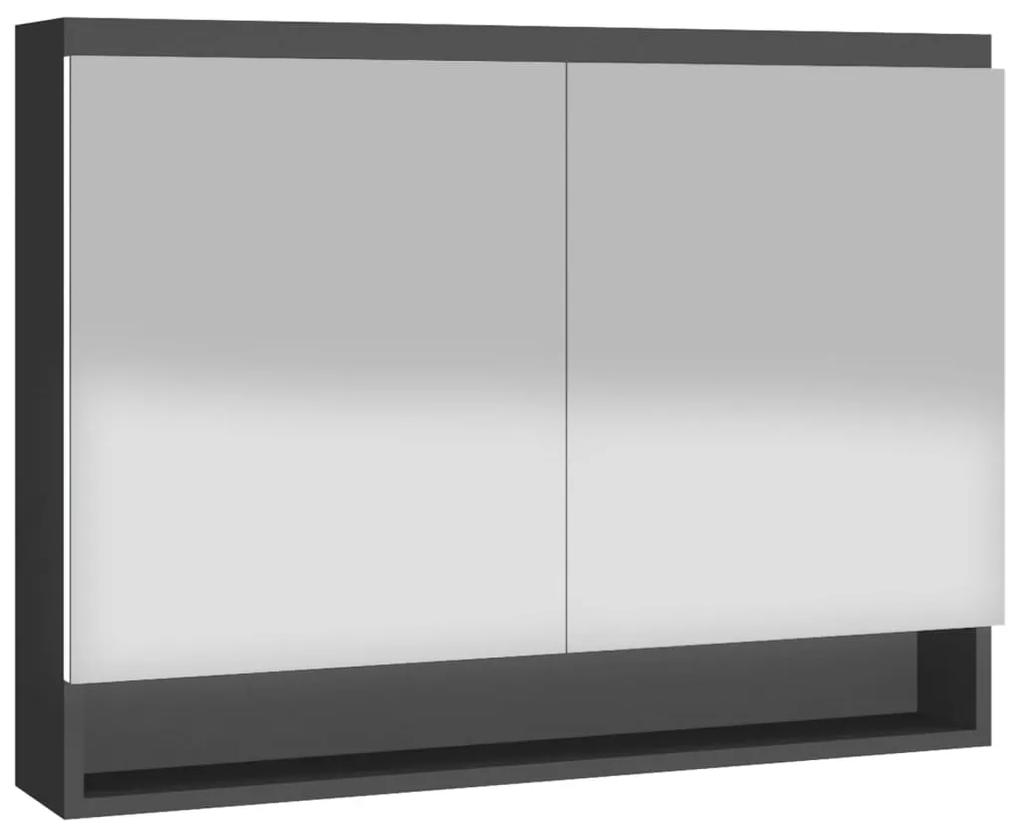 vidaXL Ντουλάπι Μπάνιου με Καθρέφτη 80x15x60 εκ. Ανθρακί από MDF