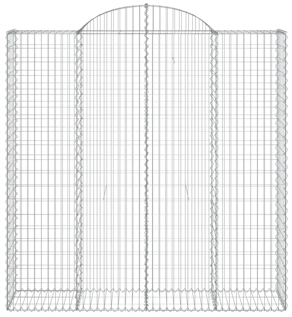 Συρματοκιβώτια Τοξωτά 8 τεμ. 200x50x200/220 εκ. Γαλβαν. Ατσάλι - Ασήμι