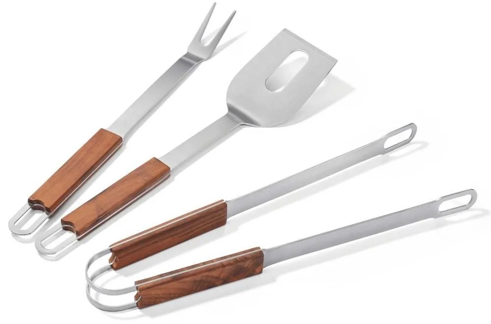 Εργαλεία Barbeque Brick (Σετ 3Τμχ) 353014 Inox-Brown Philippi Steel,Wood