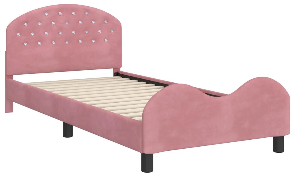 vidaXL Κρεβάτι Παιδικής Κρεβατοκάμαρας με Κεφαλάκι Ροζ 80 x 200 cm