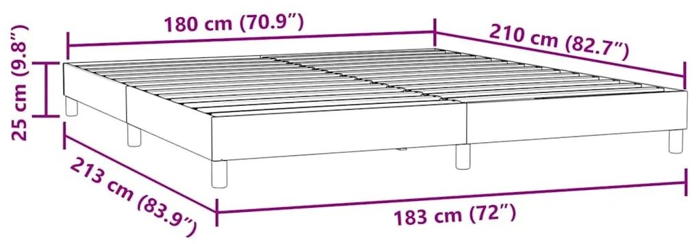 Box Spring Κρεβάτι χωρίς στρώμα Μαύρο 180x210 cm Βελούδινο - Μαύρο