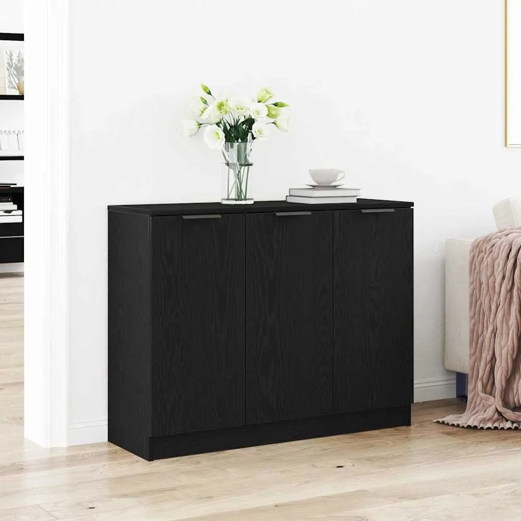 vidaXL Πλαϊνό γραφείο Μαύρο 90,5 x 30 x 70 εκ. Επεξεργασμένο ξύλο
