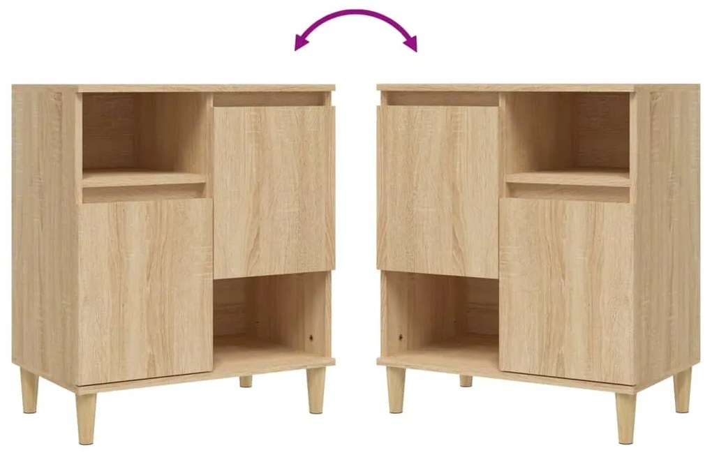 vidaXL Ντουλάπια 3 τεμ. Sonoma Δρυς 60x35x70 εκ. Επεξεργασμένο Ξύλο