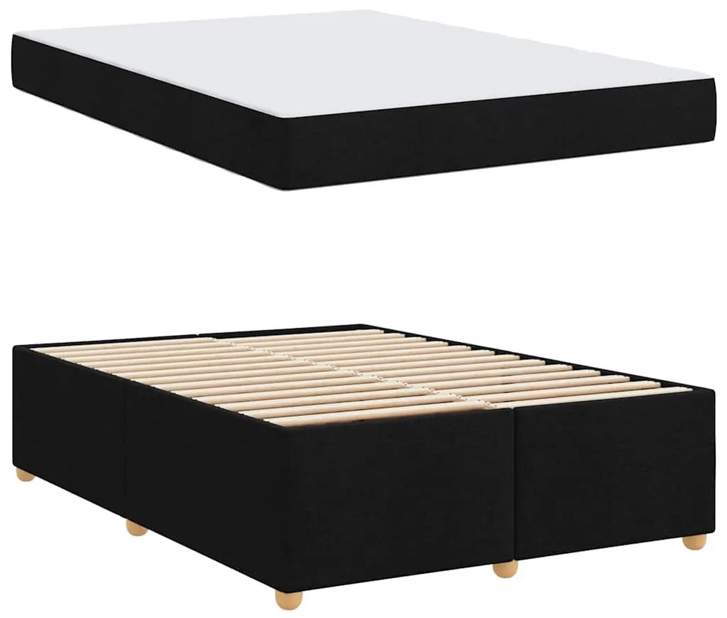 vidaXL Σκελετός κρεβατιού με στρώμα Μαύρο 140 x 200 cm ύφασμα