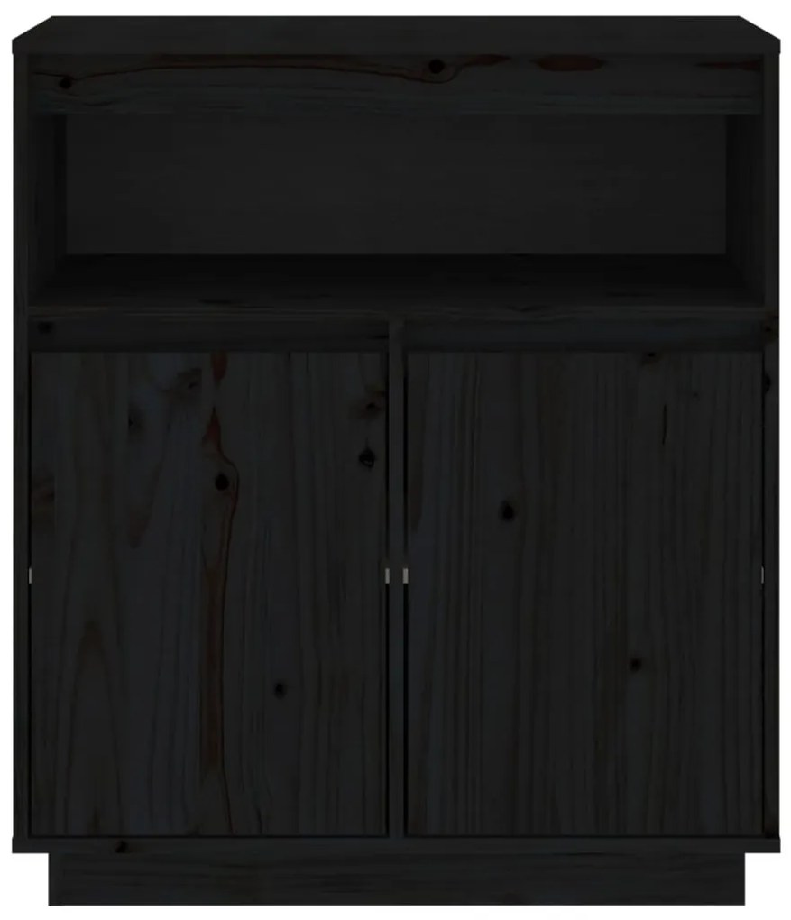 vidaXL Συρταριέρα Μαύρος 70 x 34 x 80 εκ. από Μασίφ Ξύλο Πεύκου